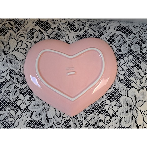 Heart Shaped Plate Pink 11.5" X 9" Louqarte Made In Portugal Pre-owned - Picture 2 of 5